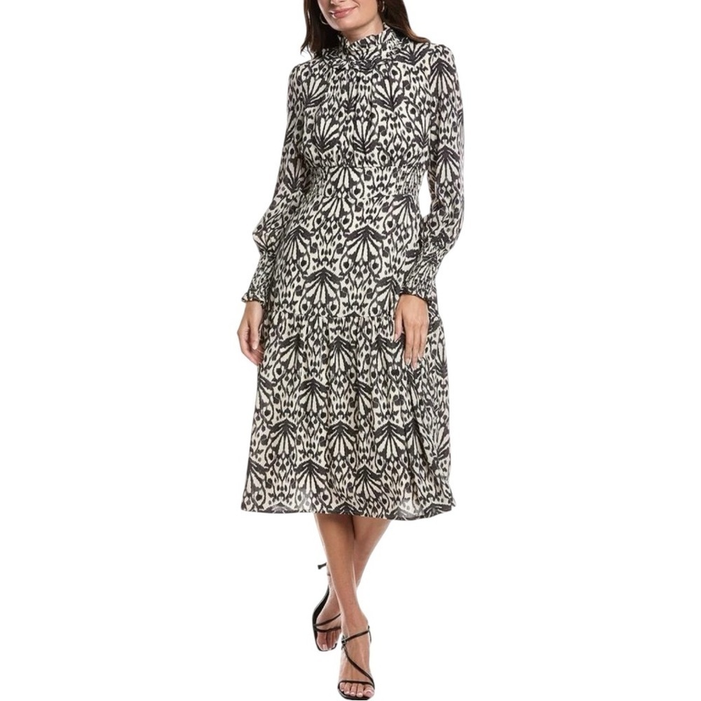 Gracia Mock Neck Patterned Dress